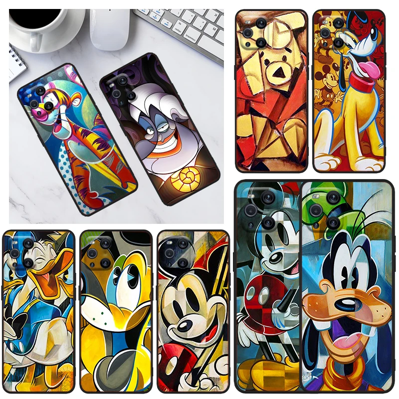 

Picasso art disney character For OPPO Find X3 X2 R17 Neo Lite R15 R9S F19 F15 F11 F9 K9 K5 Pro Plus 5G K3 Black Phone Case Capa