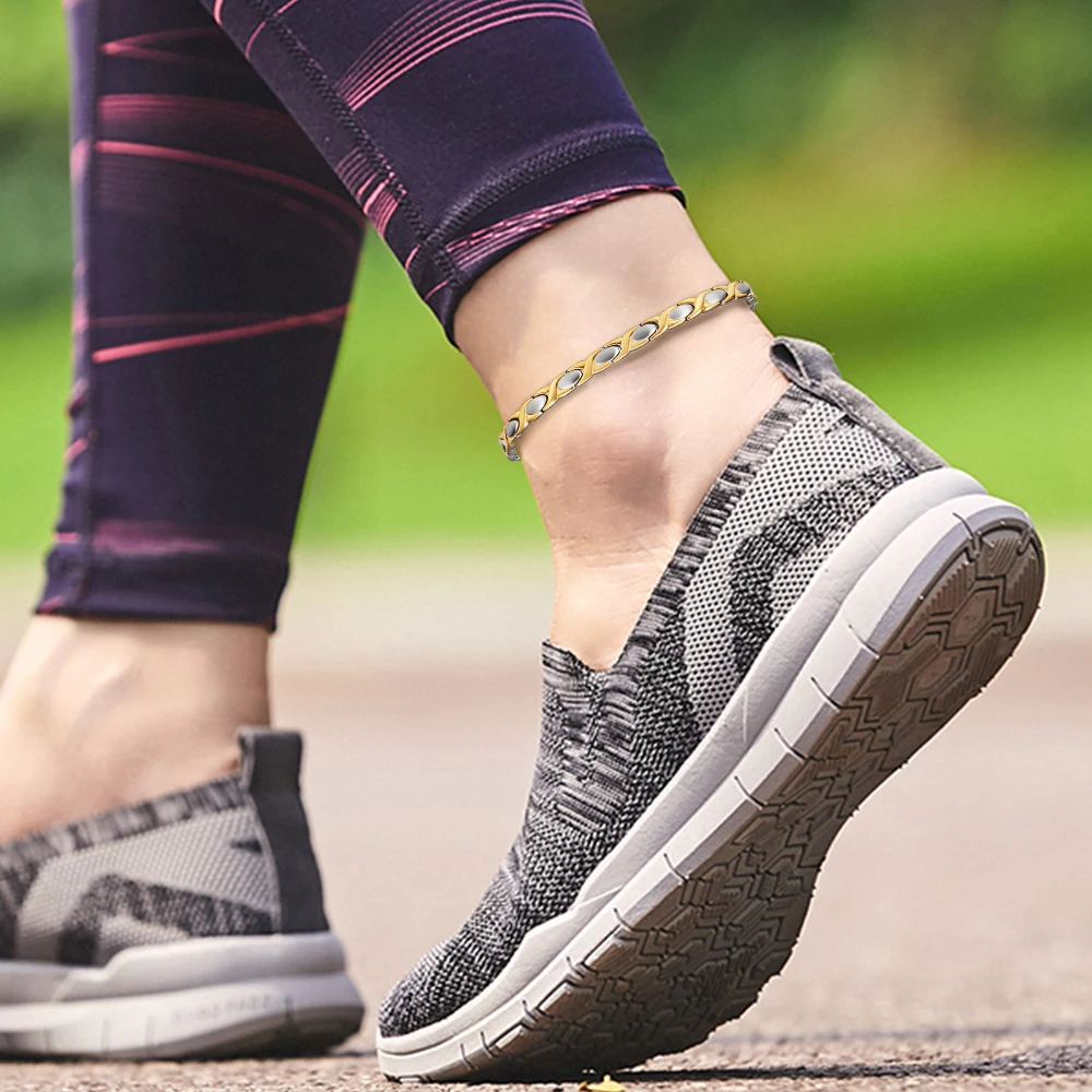 Магнитный браслет на щиколотке Wollet для женщин и мужчин нержавеющая сталь с