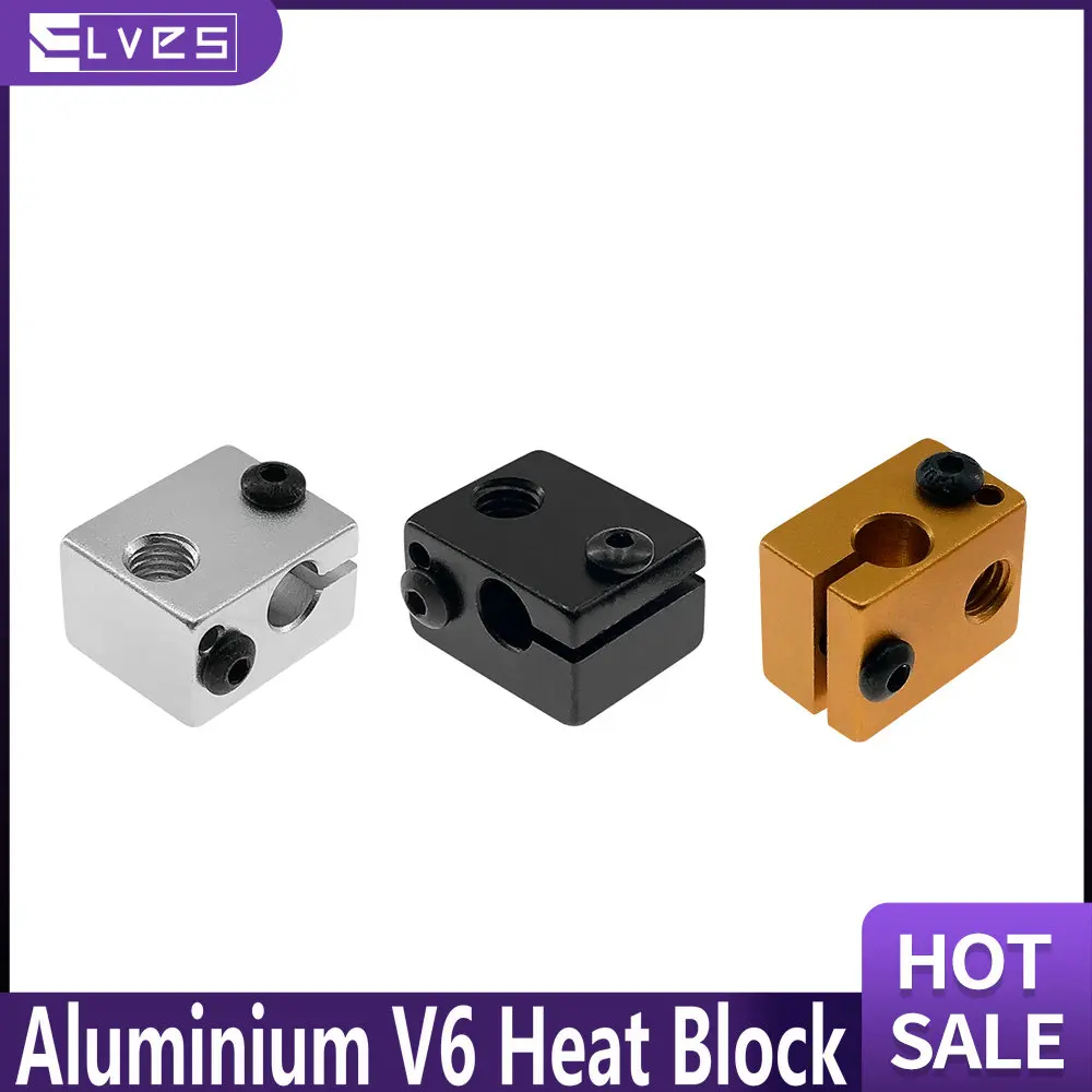 

ELVES 5PCS New Upgraded Aluminium V6 Heat Block 20*16*12 mm For E3D V6 J-head Extruder HotEnd Heater Heating 3D printer parts