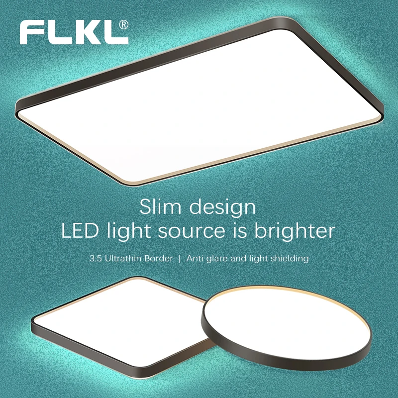 Современные скандинавские ультратонкие потолочные лампы с черной и золотой зеркальной поверхностью, квадратный акриловый светильник с регулируемой яркостью, зеркальная потолочная панель
