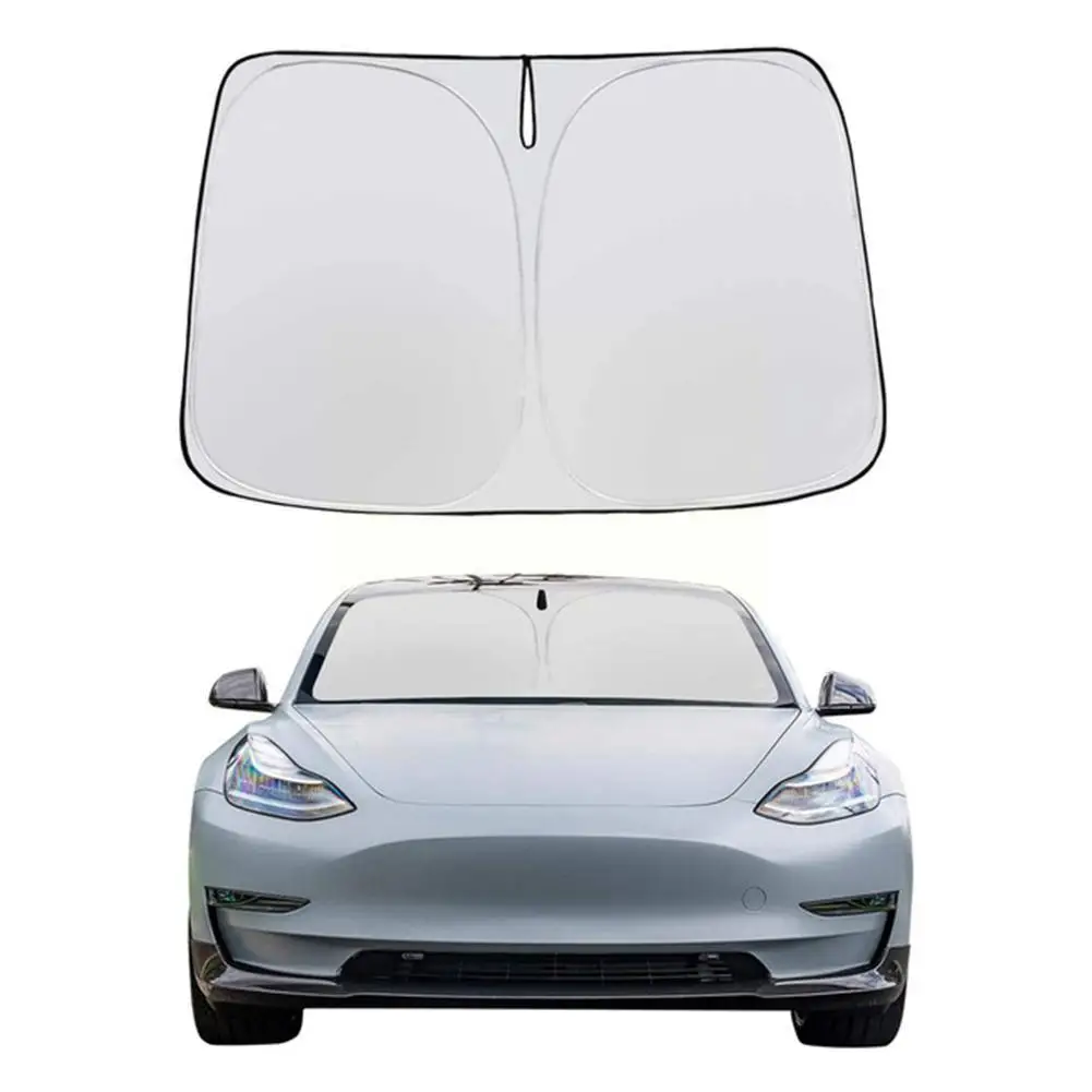 

Автомобильные тени на лобовое стекло, солнцезащитные козырьки, автомобильный передний экран, зонт для автомобиля Tesla Model 3, Y-образные аксессуары N E5q6