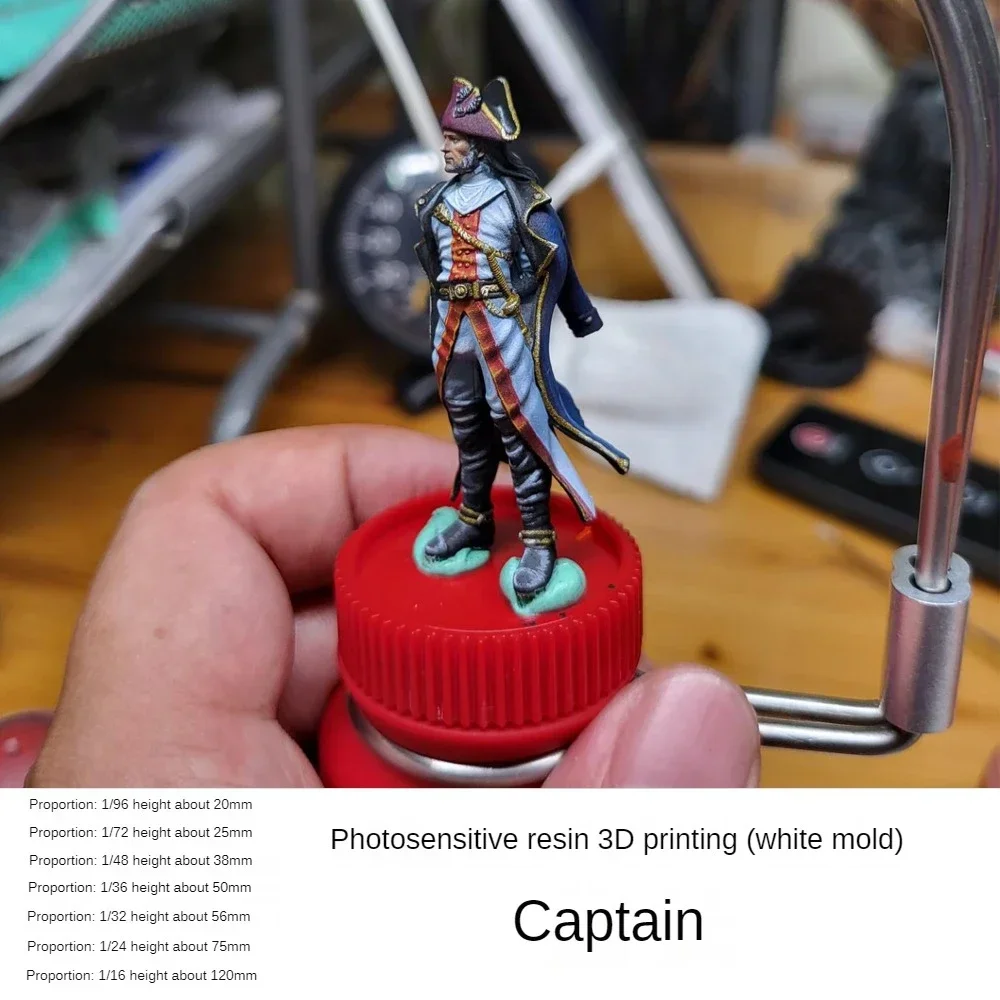 Смола Темно-Синий Капитан Модель 3D печать 1/96 1/48 1/16 фотография украшение