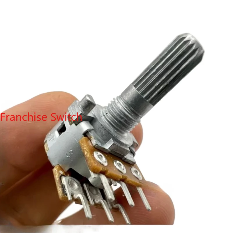 10 шт. RK16312A0C4Z двойной потенциометр B50K × 2 оси длина 20 мм зуб пилы