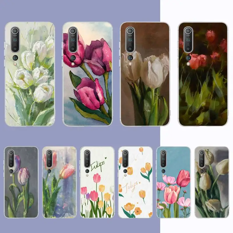 

Art Retro Oil Painting Tulip Flowers Phone Case for Samsung S21 A10 for Redmi Note 7 9 for Huawei P30Pro Honor 8X 10i cover