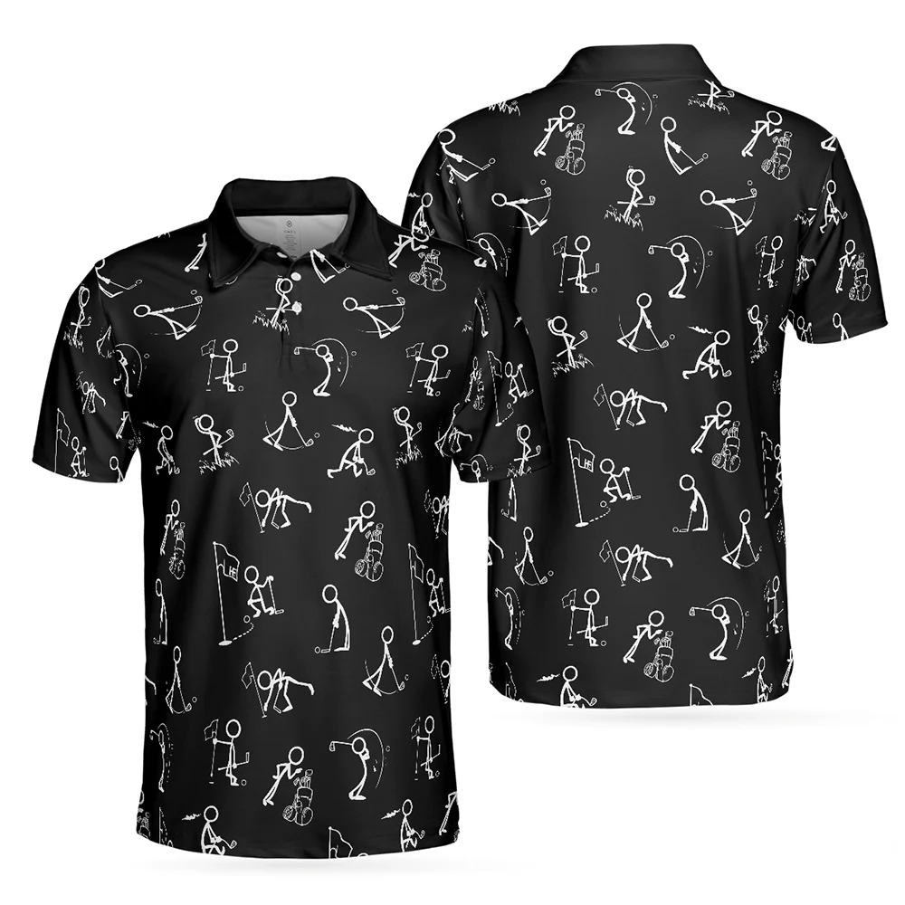 

Рубашка-поло мужская стрейчевая с короткими рукавами, модная сорочка для гольфа, Повседневная дышащая быстросохнущая уличная одежда с лацканами, лето