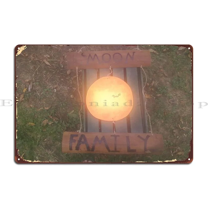 

Лунная семья, металлический знак, создание персонализированного клуба, Настенный декор, кинотеатр, жестяной знак, плакат