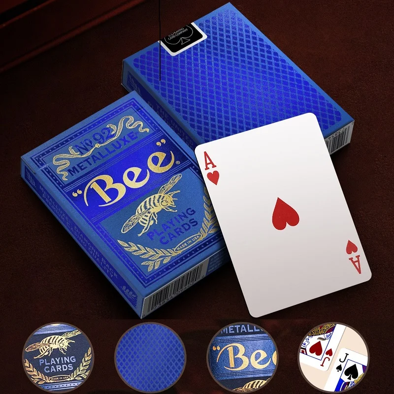 Bee Metalluxe синие игральные карты USPCC велосипед колода покер размер волшебные игры