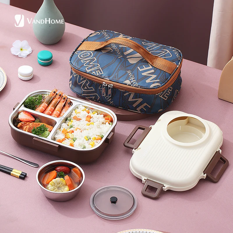

Контейнер для ланча VandHome с камерой из нержавеющей стали, контейнер для еды для детей, контейнер для ланча с защитой от протечек