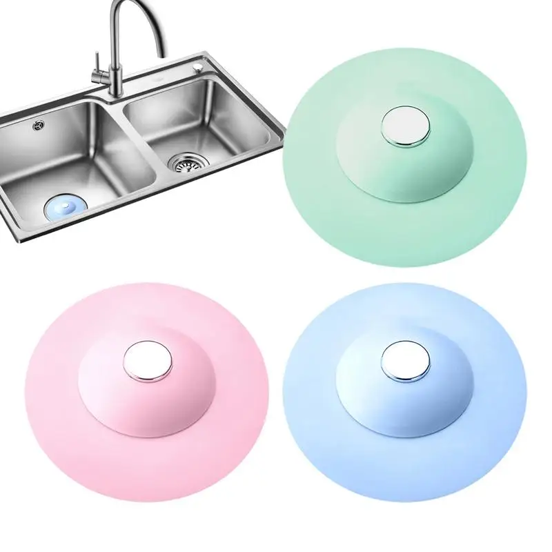 

Tub Stopper 3pcs Sink Plug Suction Cover Universal Kitchen Sink Strainer Tub Flat Plug Stopper Kitchen Bathroom Accessories