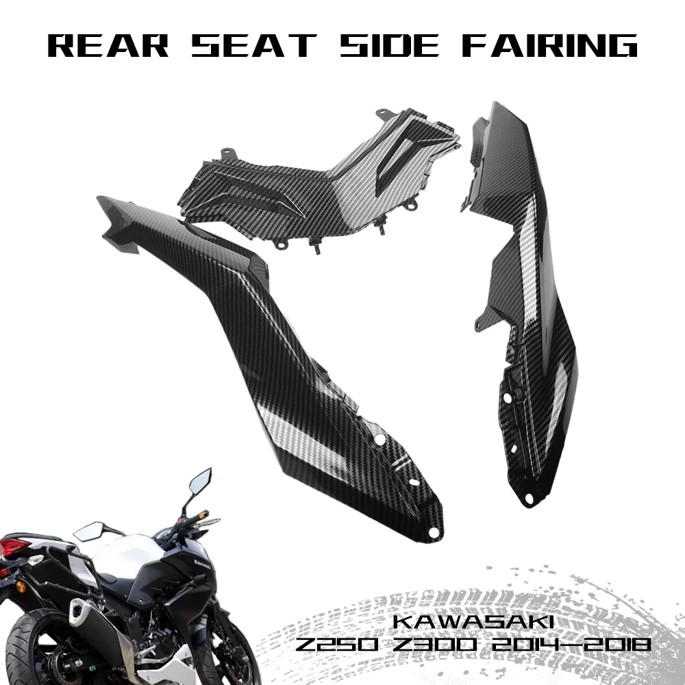 

For Kawasaki Ninja 300 2013-2017 Z250 Z300 2014-2018 Hydro Dipped ABS Carbon Fiber Finish Rear Seat Side Fairing Cowl Panel