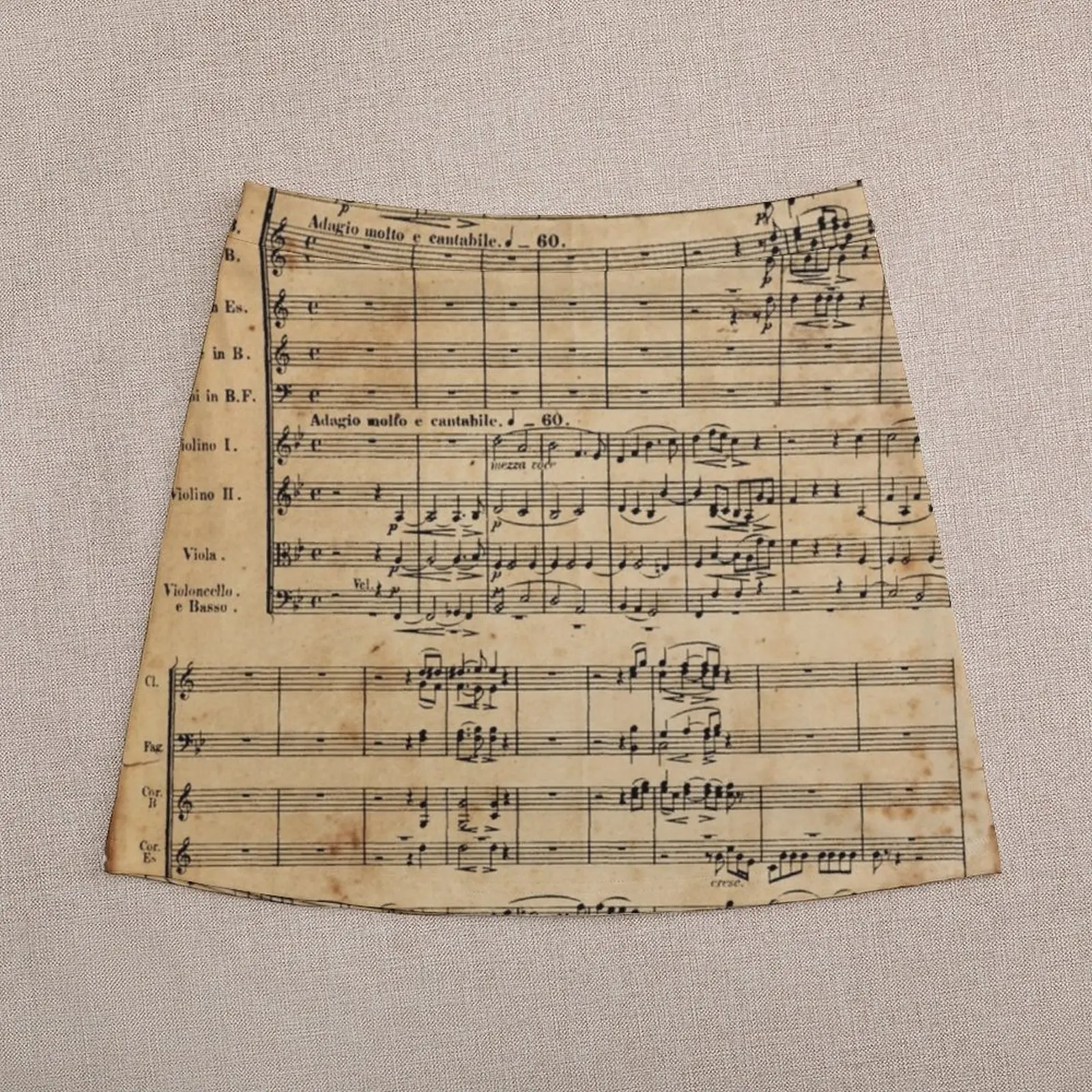 Мини-юбка Beethoven's 9 на старинной бумаге сказочные гранж скромные юбки для женщин