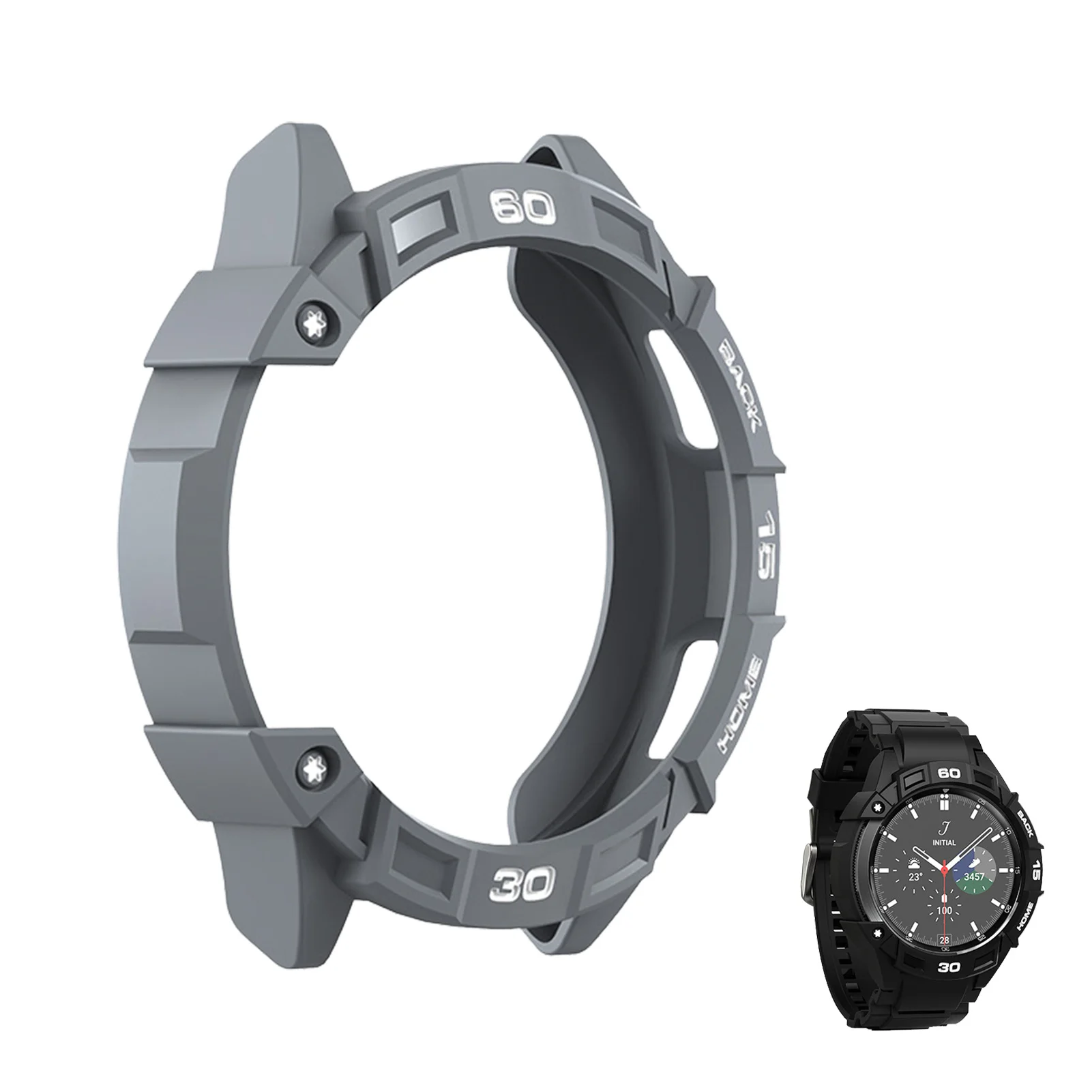 

Case Compatible With Galaxy Watch 4 Screen Protector Case 46mm Soft TPU Scratch Resistant Full Cover Protective Case For Galaxy