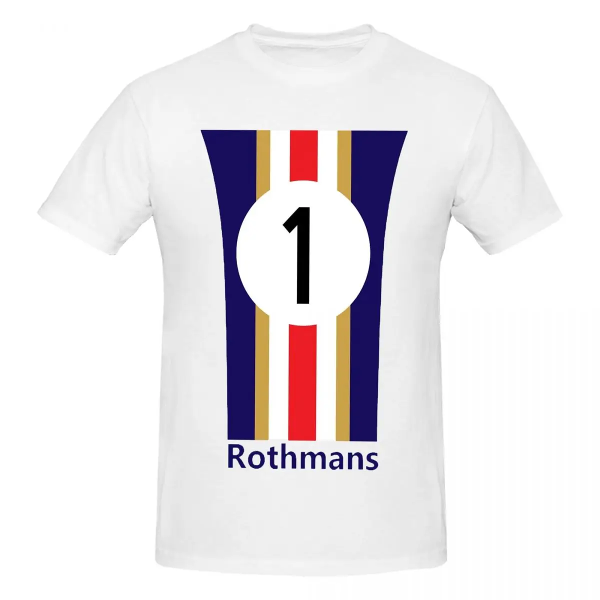 Классическая мужская базовая футболка с коротким рукавом Rothmans Design белая круглым