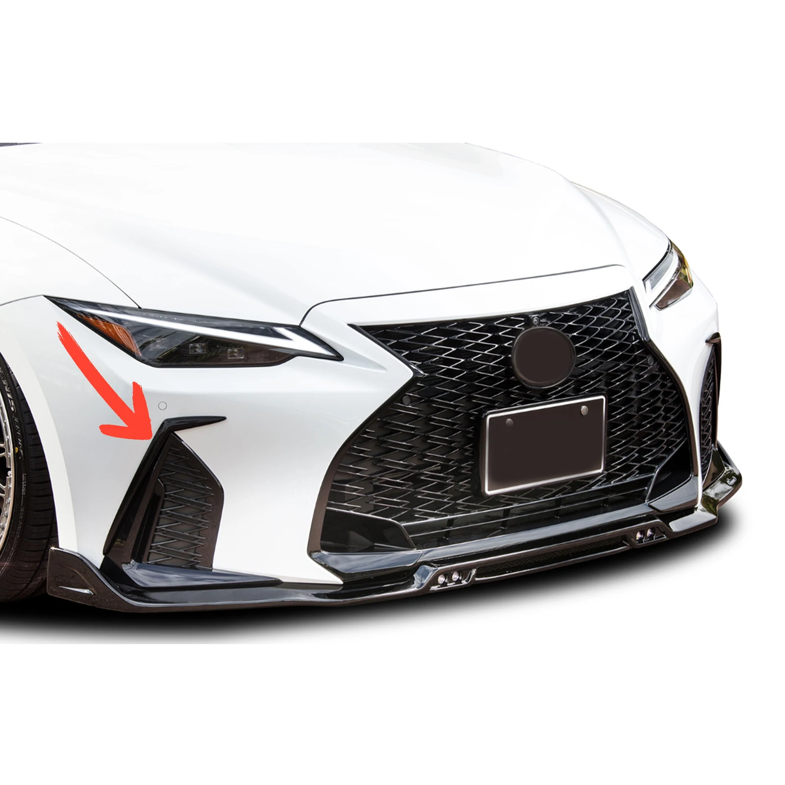 Фото Для Lexus IS 2021-2025 пара накладок на переднюю противотуманную фару в стиле Owen, комплекты кузова, автомобильные аксессуары, стиль из углеродного волокна, АБС-пластик №2