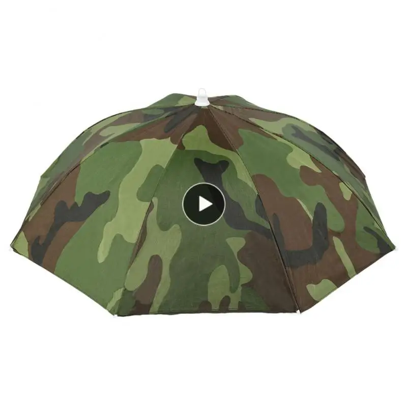 

Portable Outdoor Sports 55cm Umbrella Hat Cap Folding Women Men Umbrella Fishing Hiking Golf Beach Headwear Handsfree