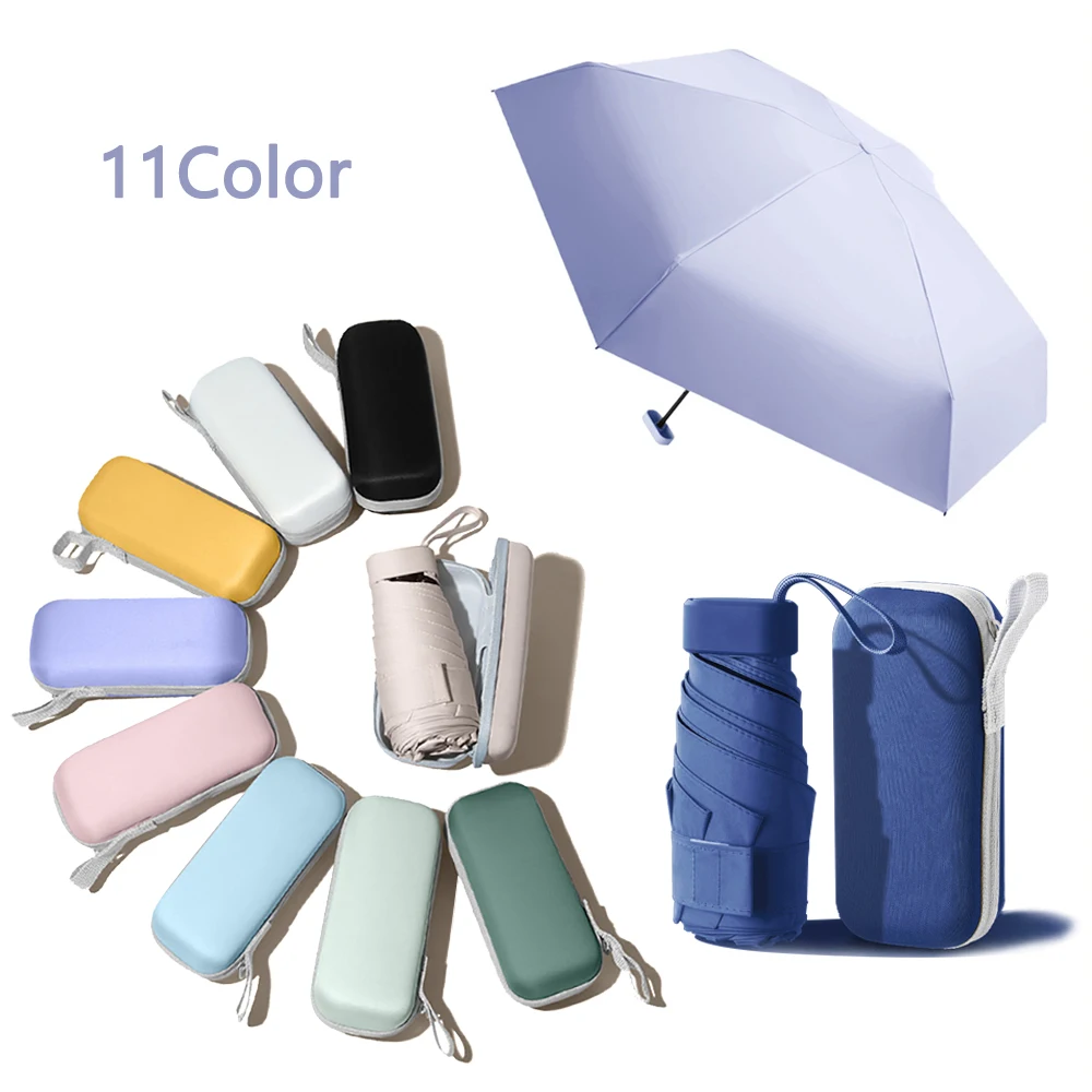 

Mini Phone Size Sun Umbrella Fashion Pocket Women & Men Parasol Girls Anti-UV Waterproof 6-Folding Portable Travel Rain Umbrella