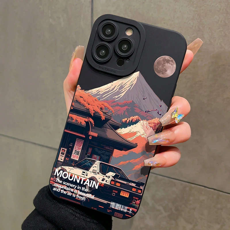 Black Mountain INS Design Silicone Phone Case For Xiaomi Redmi Note 14 13 12 Pro Plus 5G 12S 11 10 Redmi 12 13 14C 13C 12C Cover (art.: 3920cff21a202) - 3920cff21a202