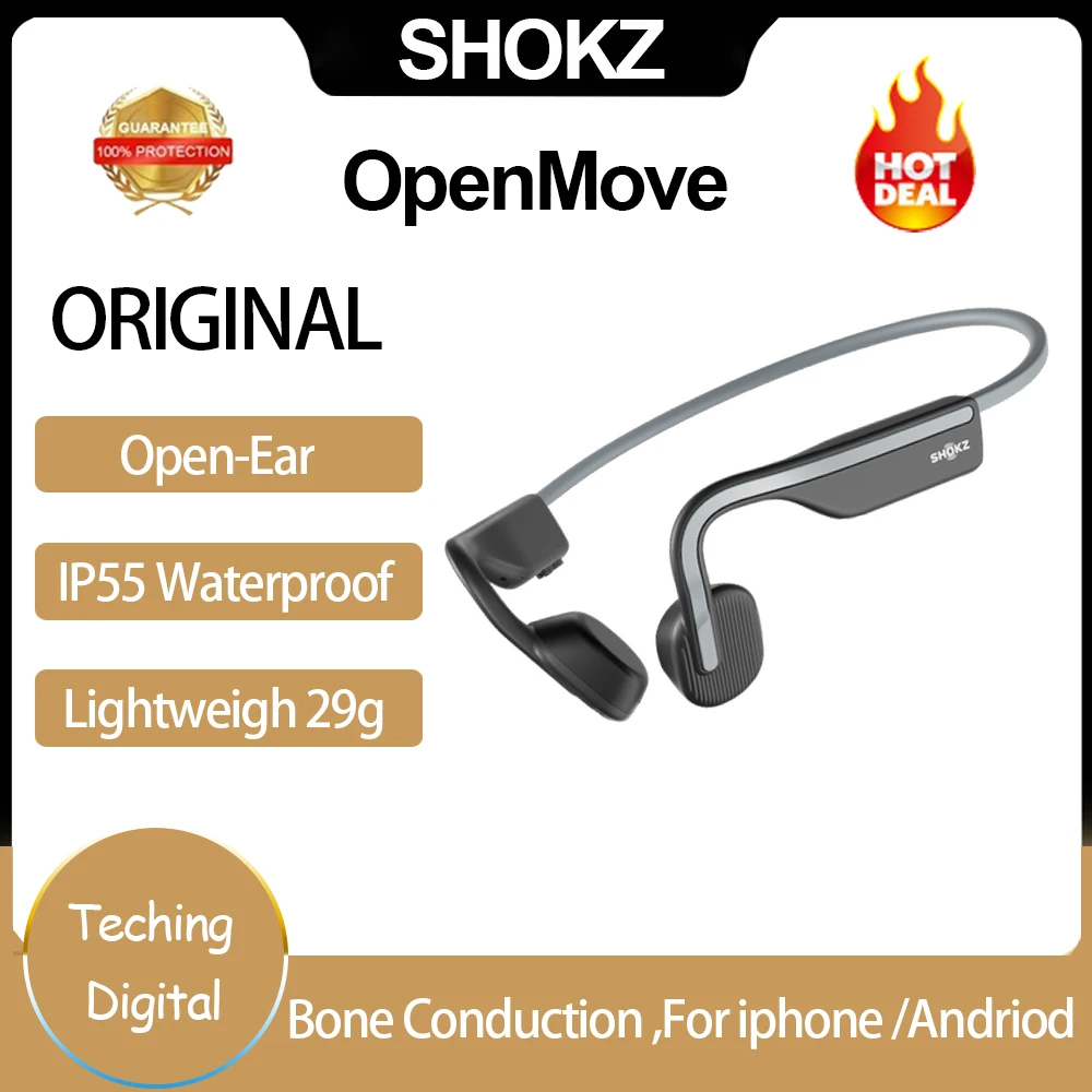 

Original SHOKZ OpenMove S661 Bone Conduction Earphone IP55 Water-Resistant Wireless Headset Bluetooth 5.1 Sport Earbuds Open-Ear