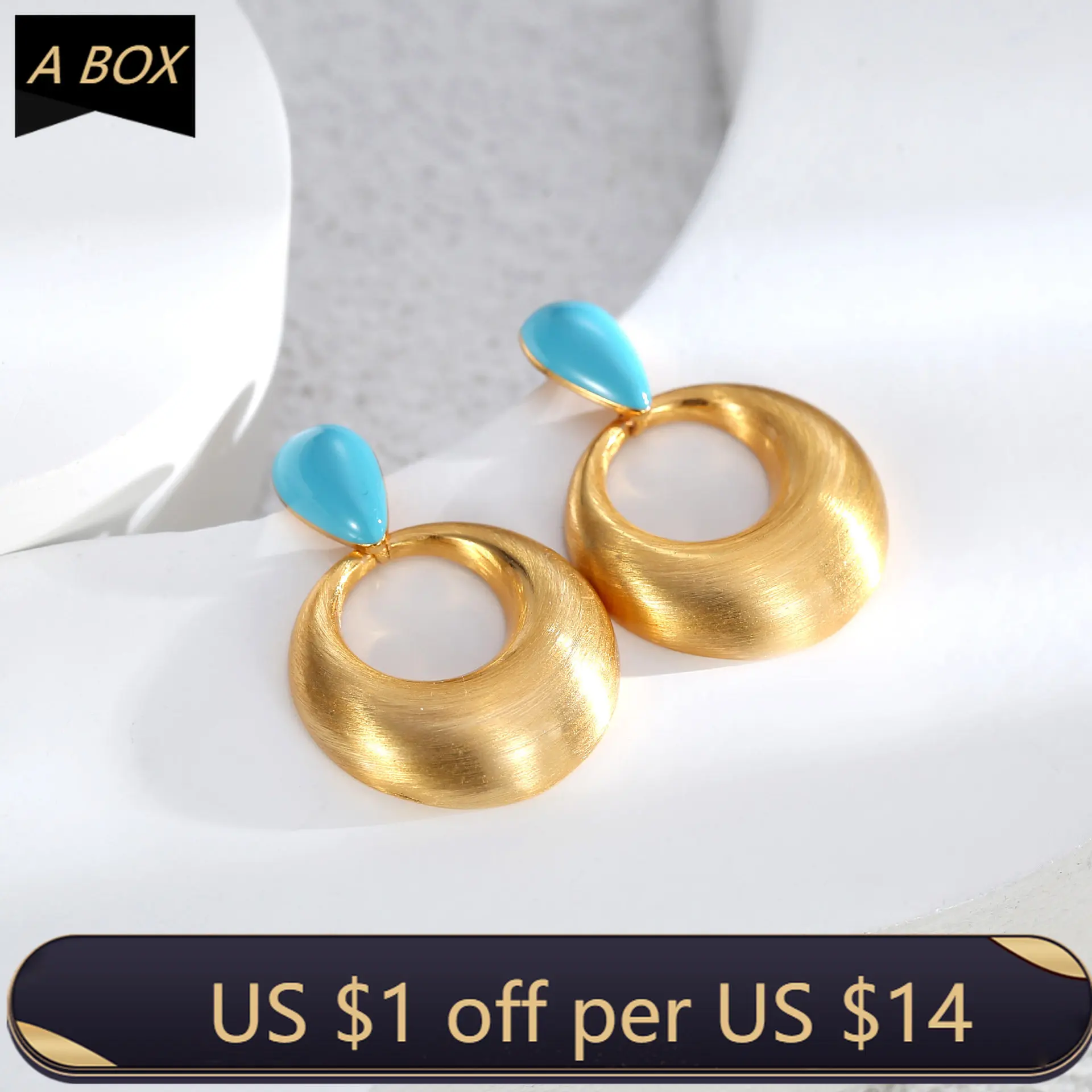 

French Style High-end Earring Vintage Personalized Contrast Brushed Earrings For Women's Simple Versatile Jewelry Girls Earwear