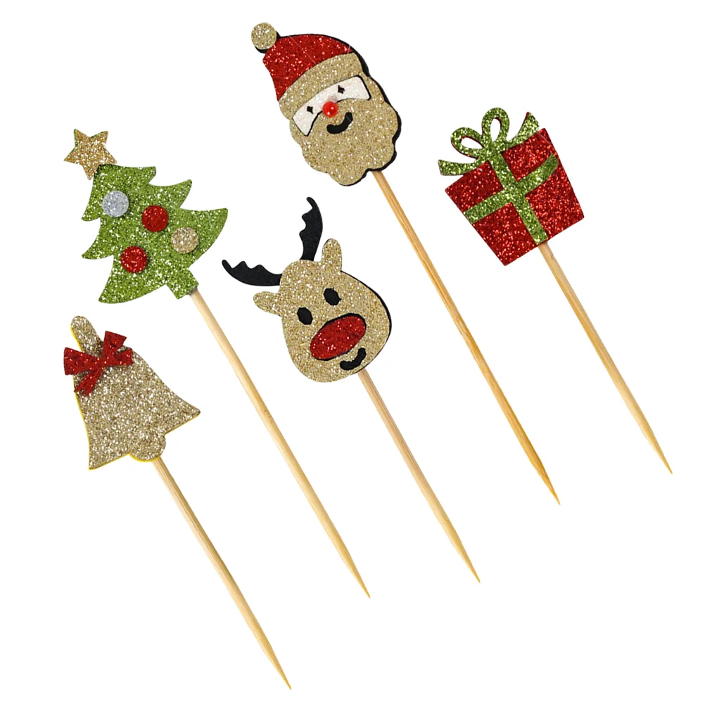 

15PCS Christmas Cupcake Toppers Cupcake Topper Glitter Cupcake Topper Christmas Appetizer Topper