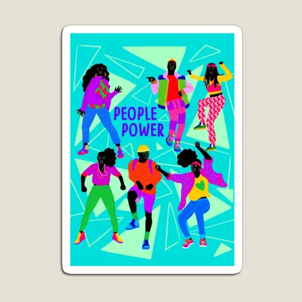 

People Power Dance Magnet for Fridge Organizer Funny Magnetic Baby Stickers Decor Home Children Holder Cute Toy Colorful