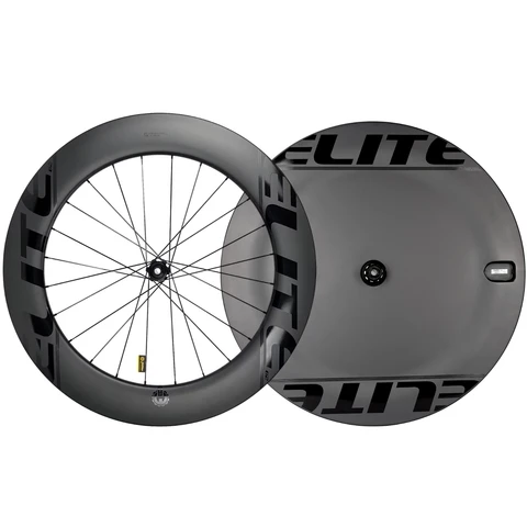 Колеса ELITEWHEELS, пробные дисковые колеса из углеродного волокна, дискретиатлон, колесный диск или V Тормозной бескамерная покрышка, колесо для гоночного велосипеда TT