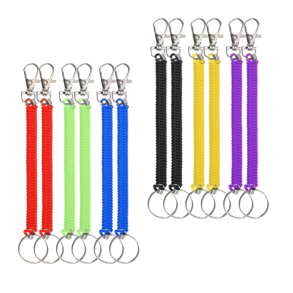

Spring Keychain Key Holder Sprial Keyring Ringtag Clip Neon Keychains Lanyard Chains Rings