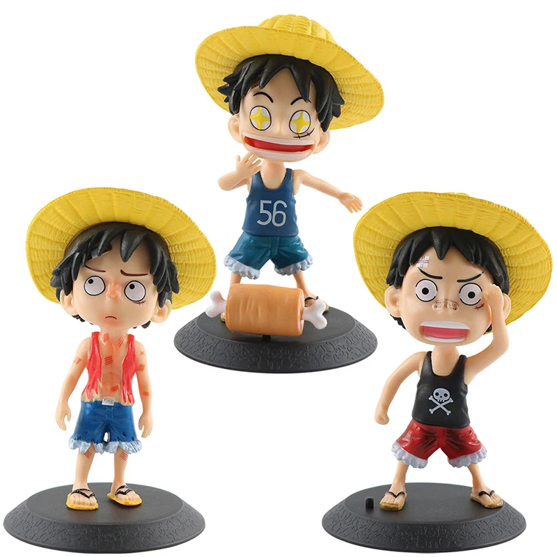

13cm Anime One Piece Action Figure Monkey D Luffy Childhood Funny Q Version Young Luff Figurine Pvc Collectible Model Toy Gift