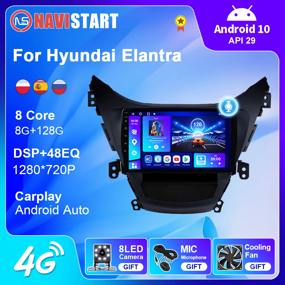 

NAVISTART Android Car Radio For Hyundai Elantra 2010-2016 Multimedia Video Player Navigation GPS Stereo Autostereo Touch Screen