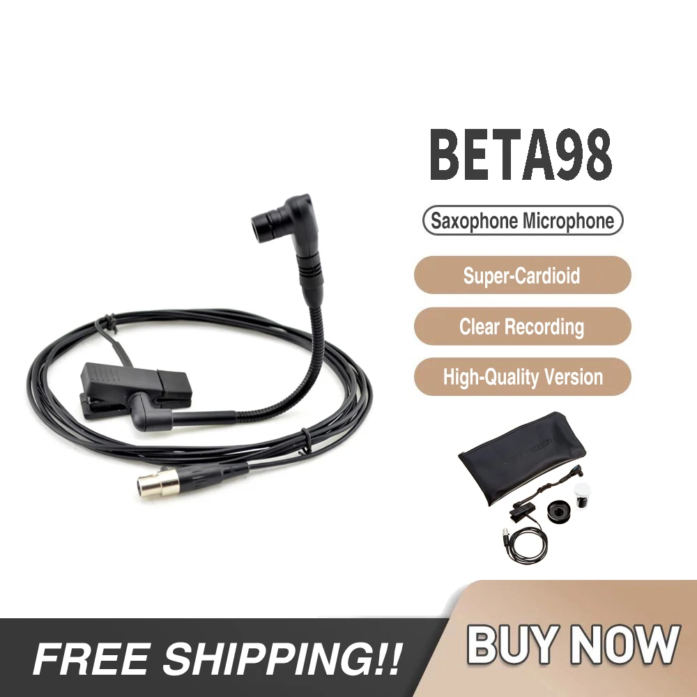 

Beta98 Cardioid Condenser Saxophone Instrument Microphone BETA98H/C For Brass Woodwinds Percussion