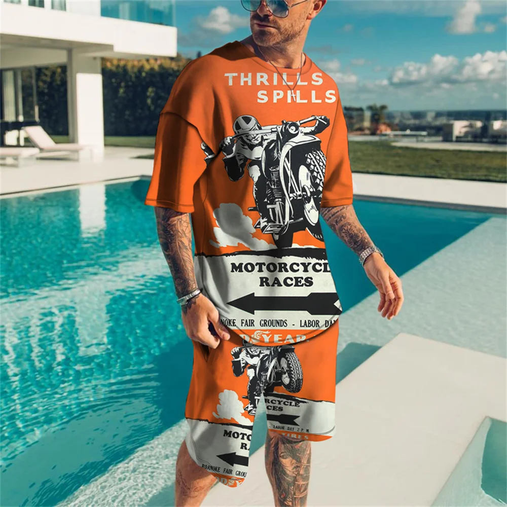 Trend 3d Printed Tracksuits 2piece Set For Men Personality Street All-Match Fashion New Casual Comfortable  Breathable Tracksuit