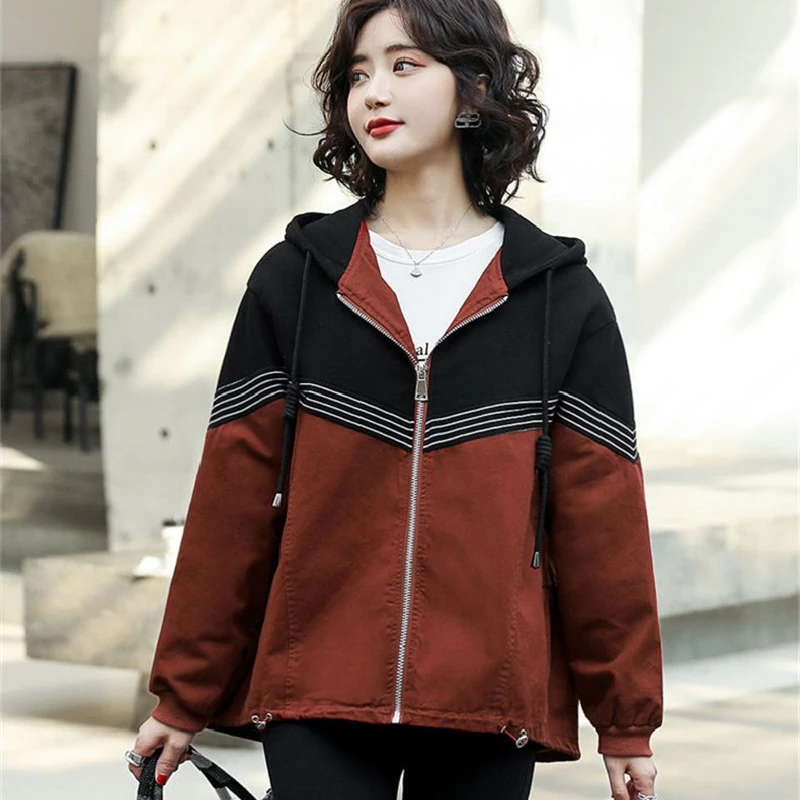 Новинка 2022 года весенне-осеннее женское пальто куртка с капюшоном длинным