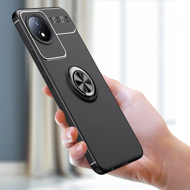 

For VIVO Y02 Case Holder Silicone for VIVO Y02 Cover Armor Shockproof Protector Ring Cover For VIVO Y02 Case