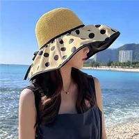 summer big brim bucket hat for women mesh knit dome anti uv 50 sunscreen sun hats folding outdoor beach caps travel panama cap