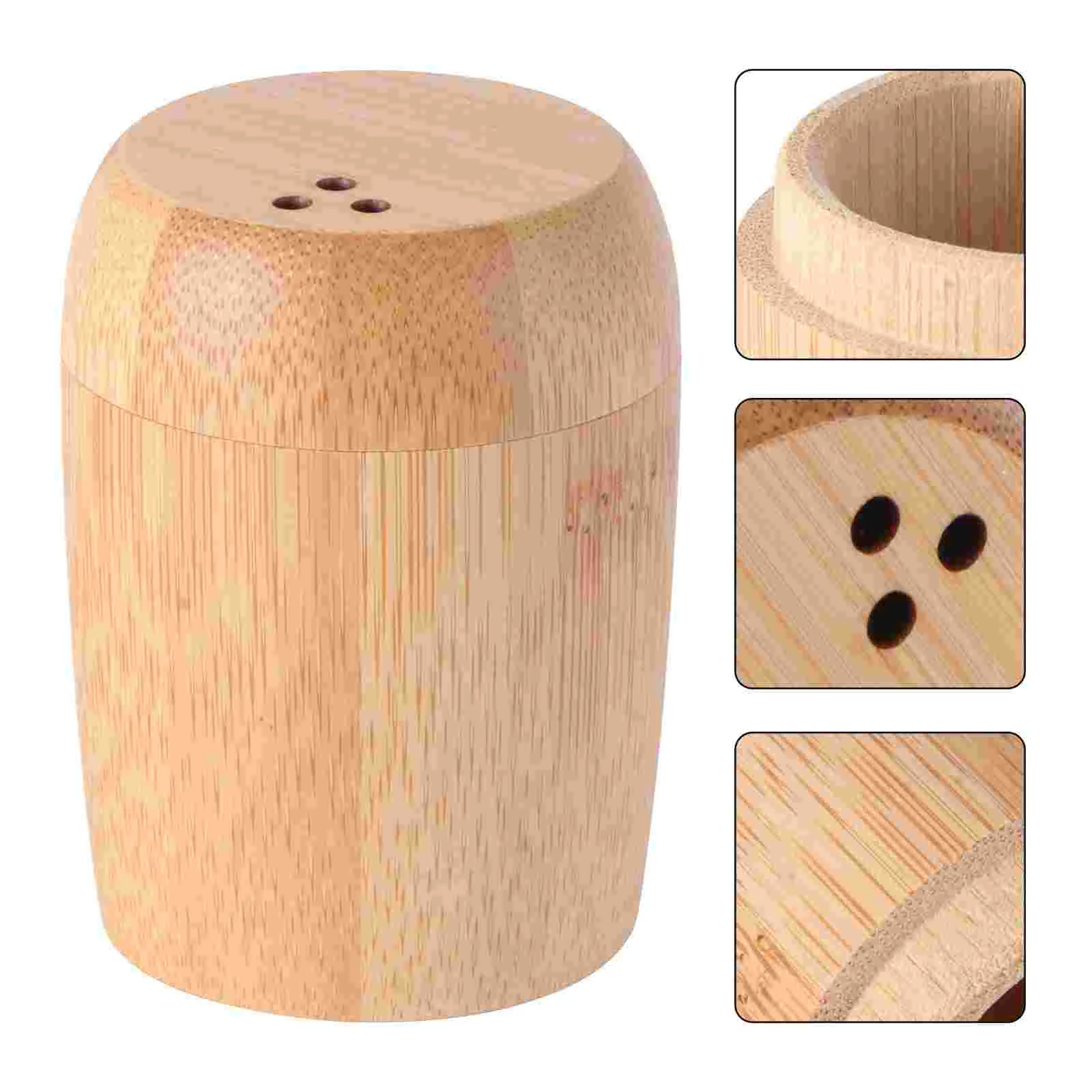 

Cotton Swab Holder Household Toothpick Round Dispenser Box Home Bamboo Decor Container Case Paper Clip Storage Bamboo