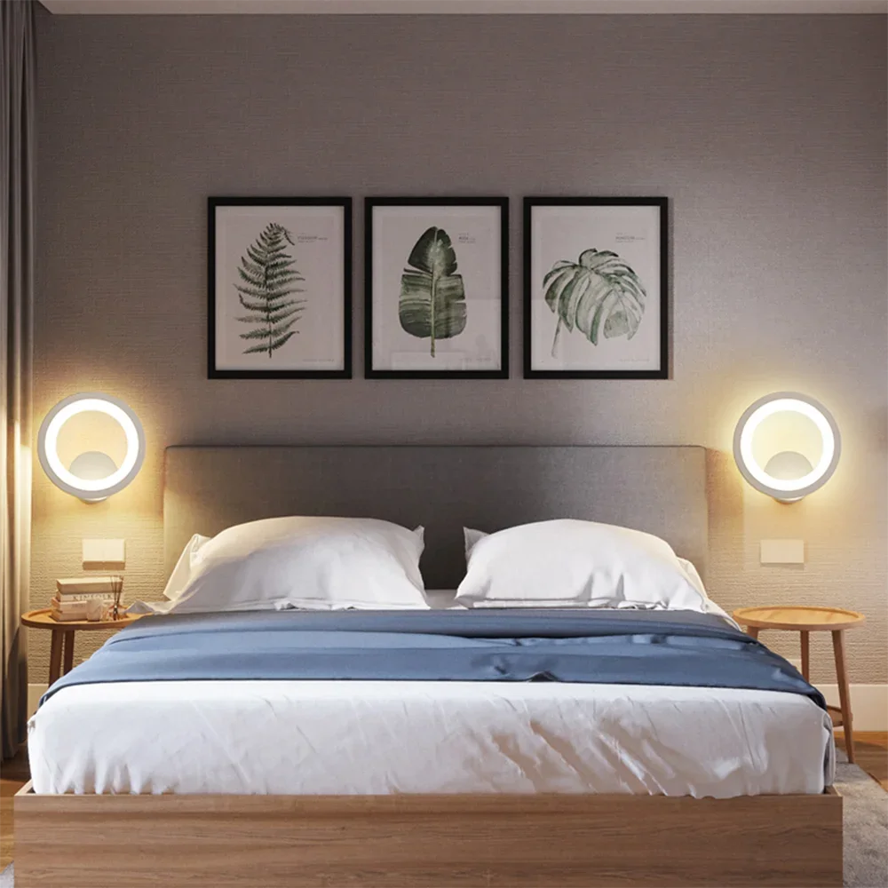 Круглые настенные светильники винтажные светодиодные лампы для прикроватного