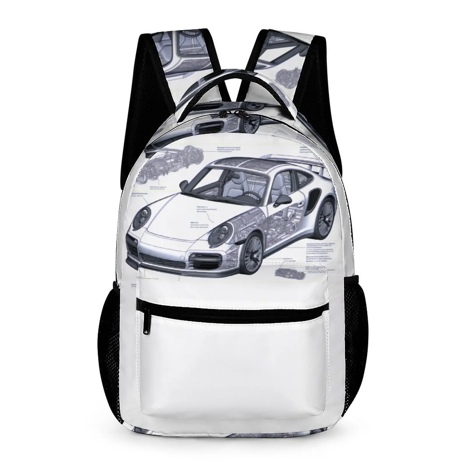 

Classic Sports Car Backpack Women Sketch Style Drawings Soft Backpacks Polyester Aesthetic School Bags Cycling Designer Rucksack