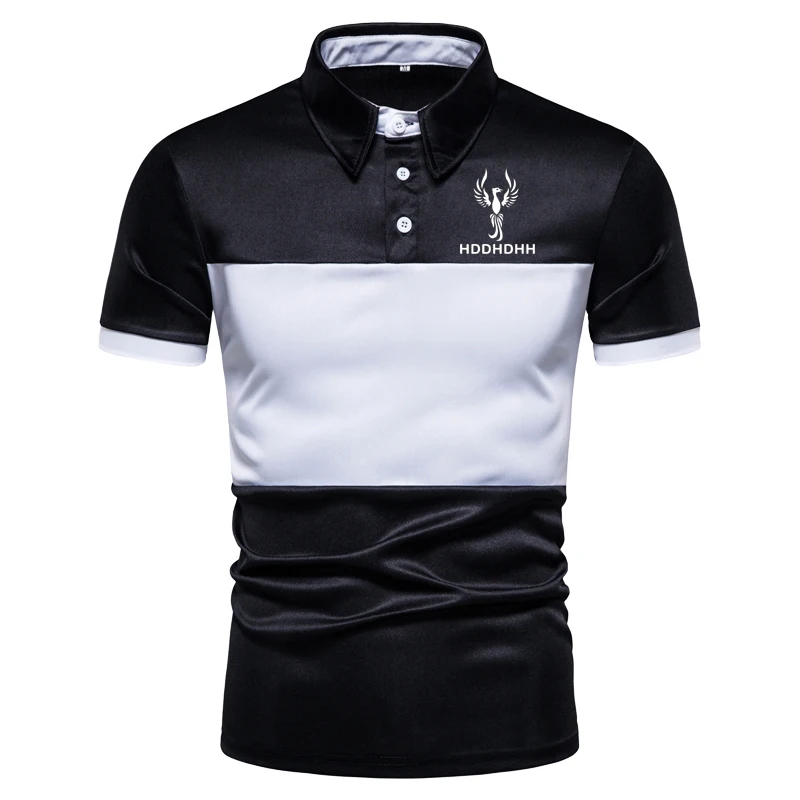 

Color Blocked Men's Short Sleeved Shirt New Summer Lapel Clothes Men's T-shirt Polo Shirt