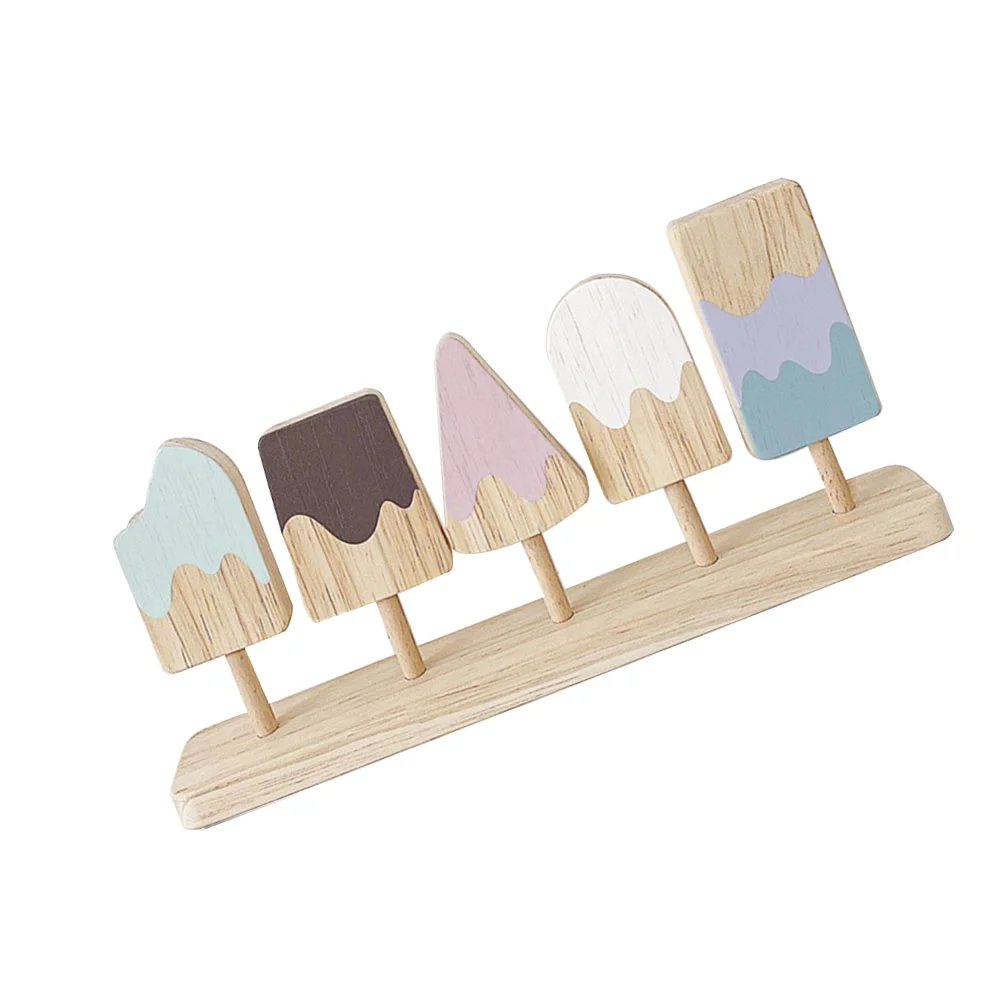 

Toy Playwooden Pretend Ice Set Toyspopsicle Child Kitchen Kidsearly Educational Kid Cognitive Cream House Prop