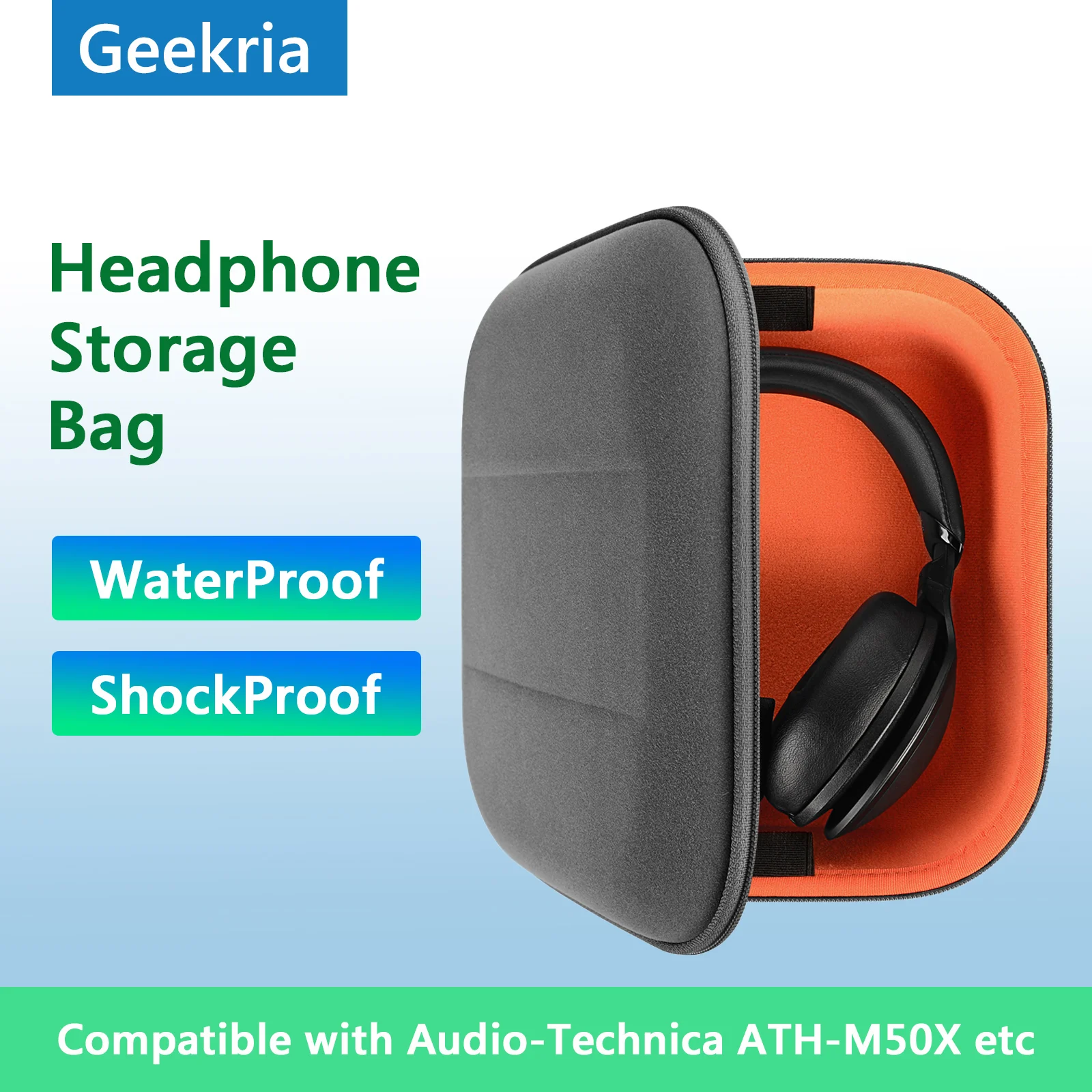 

Чехол Geekria для наушников чехол для Audio-Technica ATH-M50X чехол, Портативная сумка для наушников Bluetooth гарнитуры для хранения аксессуаров