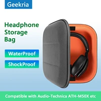 geekria headphones case pouch for audio technica ath m50x caseportable bluetooth earphones headset bag for accessories storage
