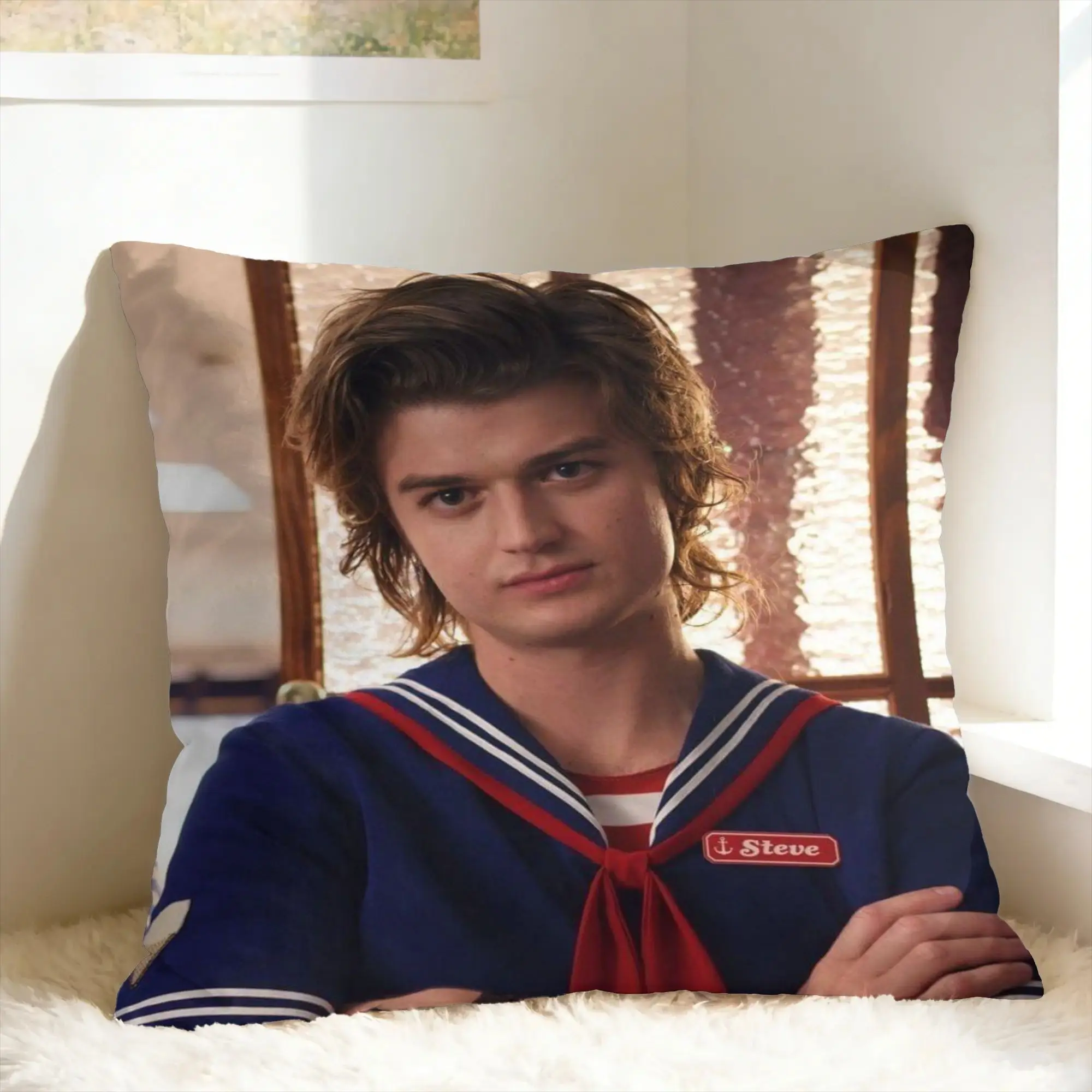 Фото Наволочка Joe Keery Steve Harrington, наволочка Kawaii для гостиной, дизайнерские наволочки для дивана, идея подарка №1
