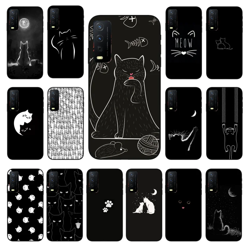 

Black Cat Phone Case for VIVO Y15s Y20 Y11 Y12 Y17 Y19 Y20S Y31 Y9s Y91 Y21 Y51 Y20i Y93 Y12S Y70