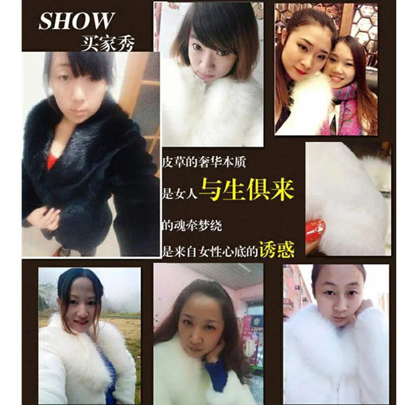 Women's jackets Short White Imitation Fur Jacket New Autumn And Winter Korean Fashion Slim Coat Fox Fur Collar Coat Woolen Coat