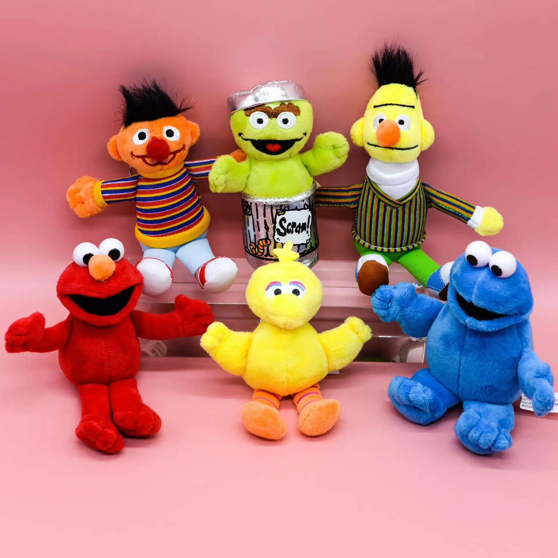 Фото Просвещение мультфильм плюшевый брелок милый ELMO печенье монстр школьная сумка кулон большая птица мягкие вещи аксессуары для детского подарка №1