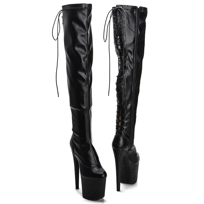 Leecabe 20CM/8inches Matte PU Pole dancing platform Pole Dance boots