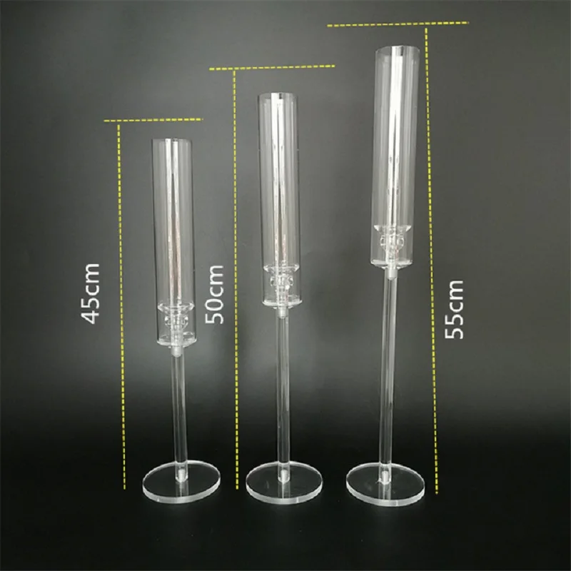 

10set=30 Pcs Crystal Candle Holders Acrylic Candlestick Centerpieces Road Lead Candelabra Centerpieces Wedding porps Christmas