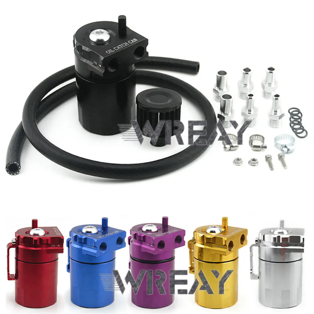 

Universal Baffled Oil Catch Tank Can Reservoir with Air Filter 300ml Aluminum Alloy Auto Engine Parts For Caliber 11-13-16MM