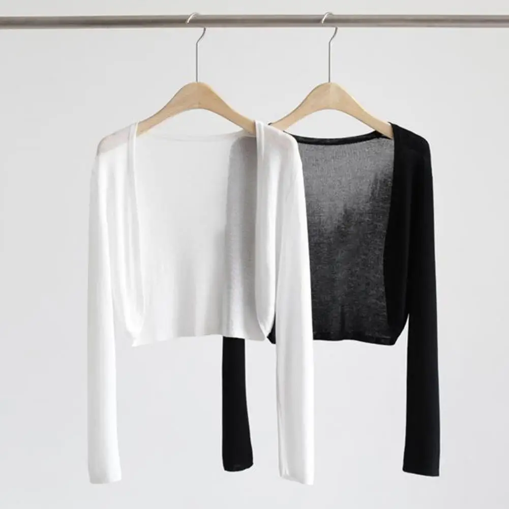 

Повседневная Женская рубашка, удобный топ, Универсальный женский кардиган с открытым стежком, тонкий теплый солнцезащитный кардиган для весны и осени