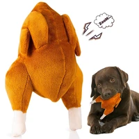 pet dog roast chicken plush squeaky stuffed toys chew resistant chew toy teeth cleaning toy pet accessories